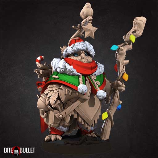 Festive Owlfolk Forest Keeper | Bullet Town Christmas | Fantasy Miniature | Bite the Bullet TabletopXtra