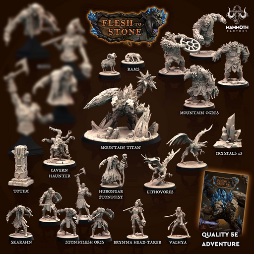Flesh to Stone Miniatures (Full Set) | Fantasy Miniature | Mammoth Factory TabletopXtra