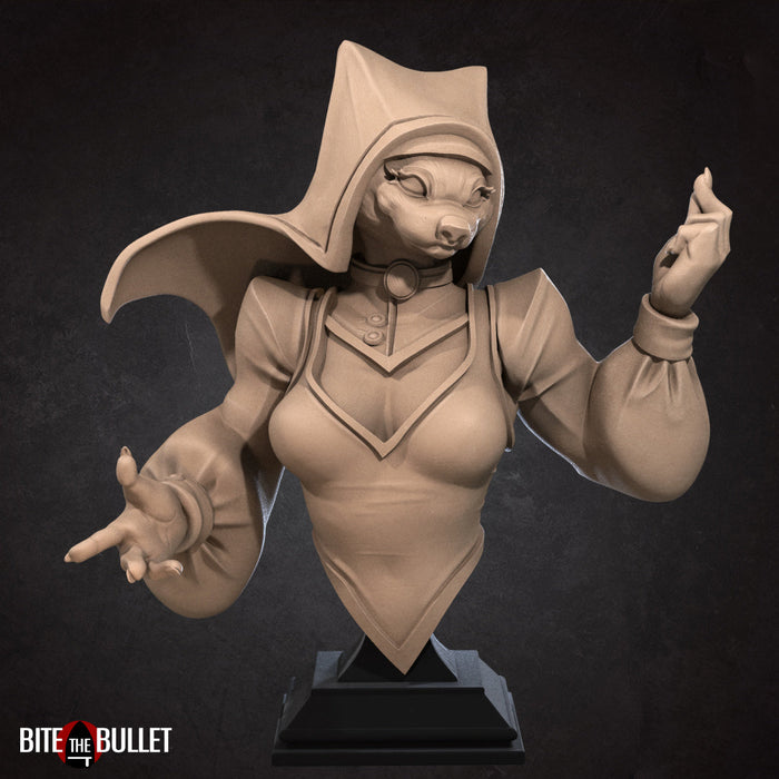 Fox Mahrian Bust (Hooded) | Foxfolk | Fantasy Miniature | Bite the Bullet TabletopXtra