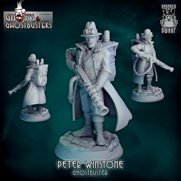 Ghostbuster Peter Winstone | Ghosts & Ghostbusters | Fantasy Miniature | Drunken Dwarf TabletopXtra