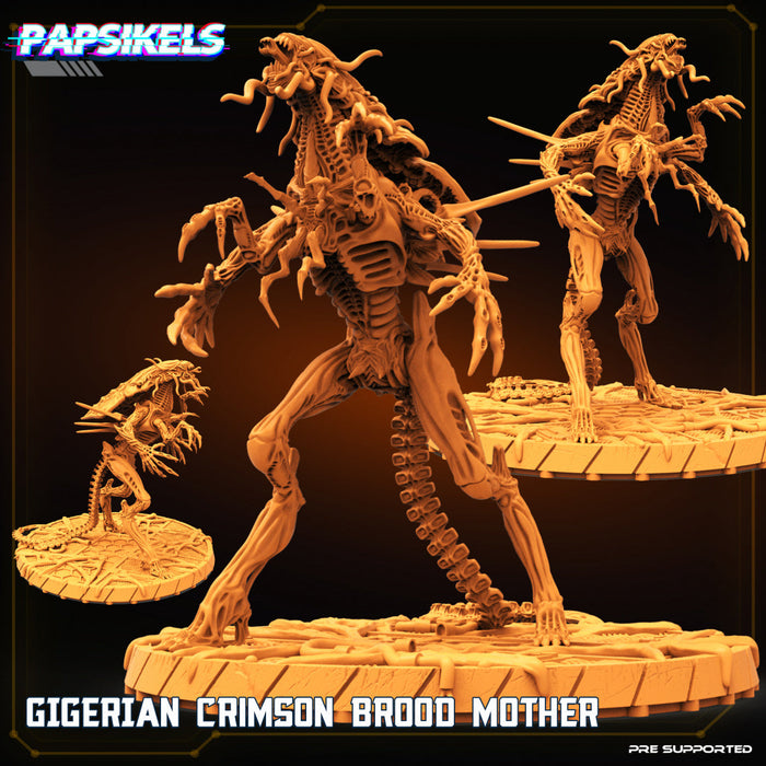 Gigerian Crimson Brood Mother | Aliens Vs Humans III | Sci-Fi Miniature | Papsikels TabletopXtra