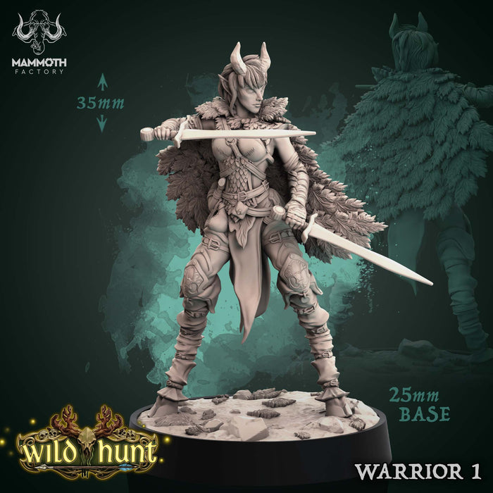 Gladewarden & Warrior Miniatures | Wild Hunt | Fantasy Miniature | Mammoth Factory TabletopXtra
