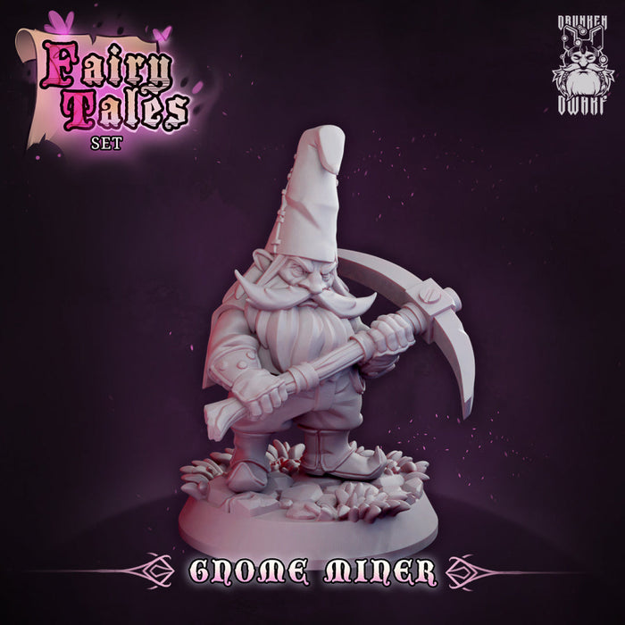 Gnome Miner | Fairy Tales | Fantasy Miniature | Drunken Dwarf TabletopXtra