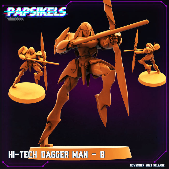 Hi-tech Dagger Man B | Cyberpunk | Sci-Fi Miniature | Papsikels