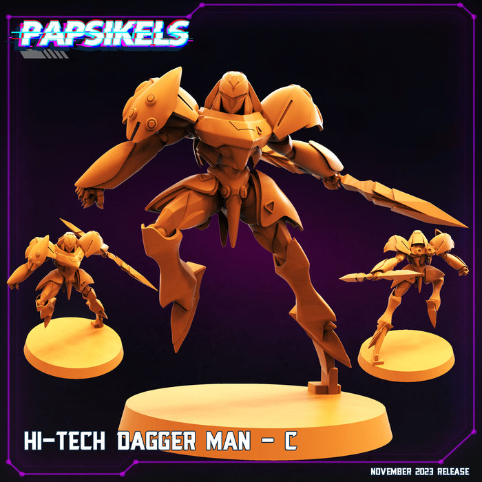 Hi-tech Dagger Man C | Cyberpunk | Sci-Fi Miniature | Papsikels