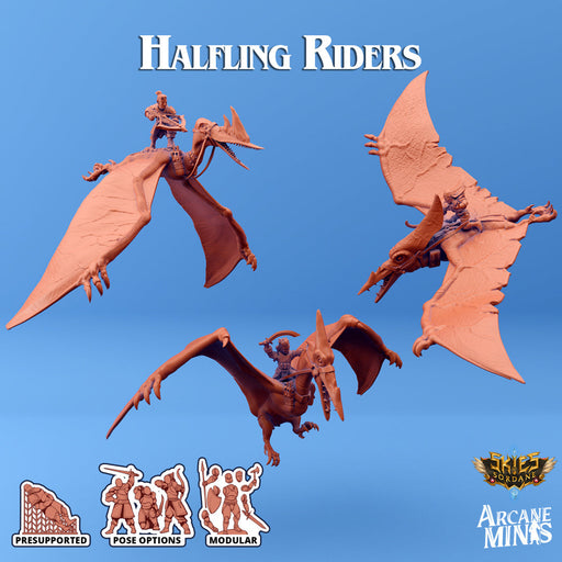 Halfling Riders | Skies of Sordane | Fantasy Miniature | Arcane Minis TabletopXtra