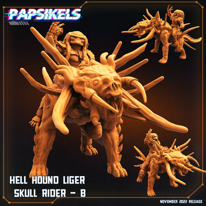 Hell Hound Liger Skull Rider B | Aliens Vs Skull Hunters II | Sci-Fi Miniature | Papsikels TabletopXtra