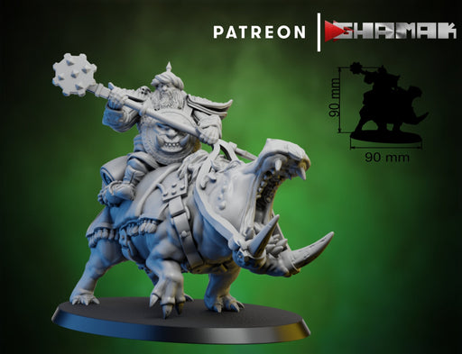 Hippo Rider D | Ogres | Fantasy Miniature | Ghamak TabletopXtra