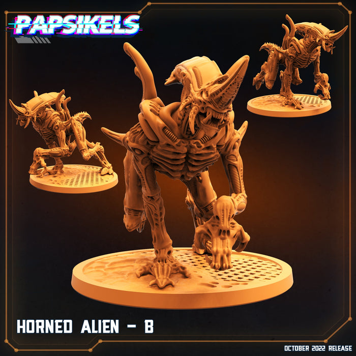 Horned Alien B | Rambutan Breakers | Sci-Fi Miniature | Papsikels TabletopXtra