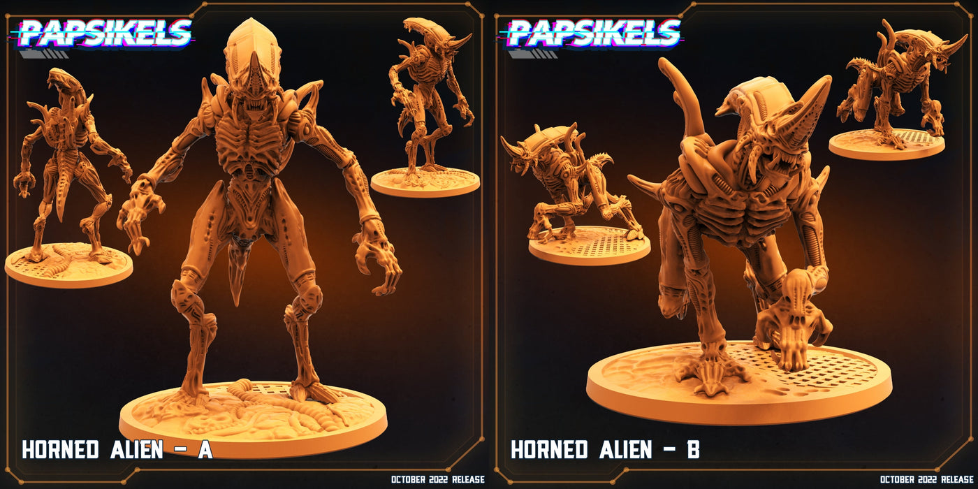 Horned Alien Miniatures | Rambutan Breakers | Sci-Fi Miniature | Papsikels TabletopXtra