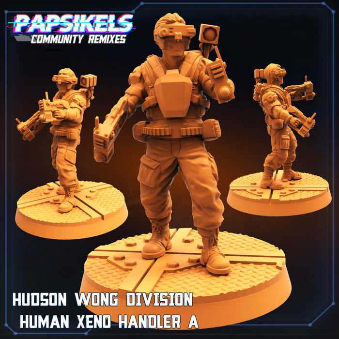 Hudson Wong Division Xenos and Handler | Aliens Vs Humans II | Sci-Fi Miniature | Papsikels TabletopXtra
