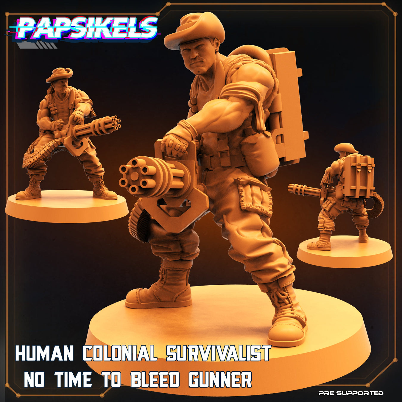 Human Colonial No Time to Bleed Gunner | Skull Hunters V Space Rambutan | Sci-Fi Miniature | Papsikels TabletopXtra