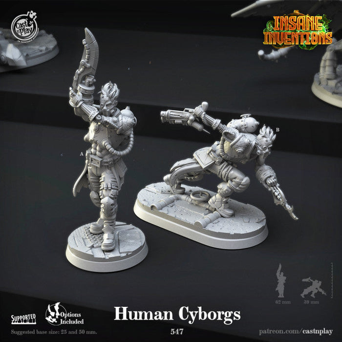 Human Cyborg Miniatures | Insane Inventions | Fantasy Miniature | Cast n Play TabletopXtra