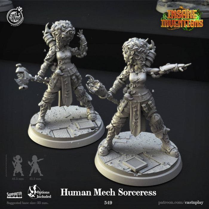 Human Mech Sorceress A | Insane Inventions | Fantasy Miniature | Cast n Play TabletopXtra