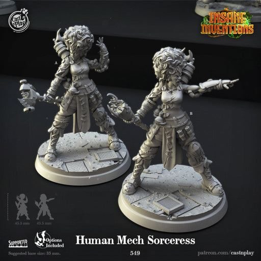 Human Mech Sorceress B | Insane Inventions | Fantasy Miniature | Cast n Play TabletopXtra