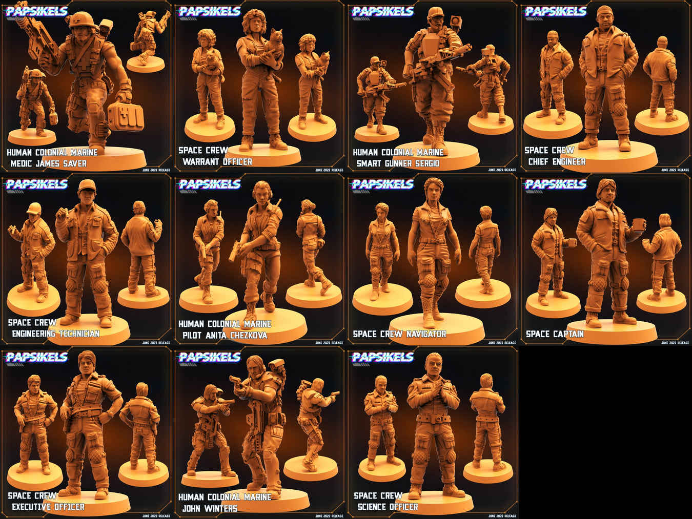 Human Miniatures | Aliens Vs Humans V | Sci-Fi Miniature | Papsikels TabletopXtra