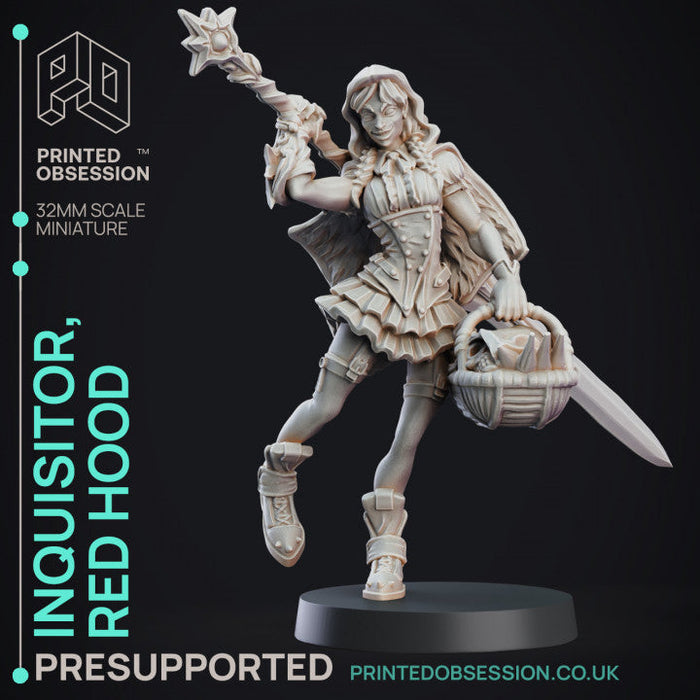 Inquisitor Red Hood | Ladies of the Tabletop | Fantasy Miniature | Printed Obsession TabletopXtra