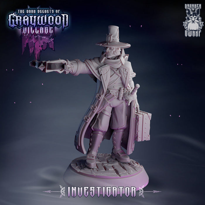 Investigator | Graywood Village | Fantasy Miniature | Drunken Dwarf TabletopXtra