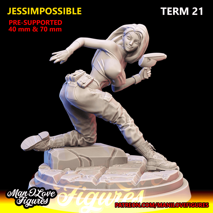 Jess Impossible | Term 21 | Pin-Up Statue Fan Art Miniature Unpainted | Man I Love Figures