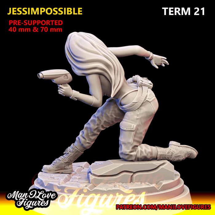 Jess Impossible | Term 21 | Pin-Up Statue Fan Art Miniature Unpainted | Man I Love Figures