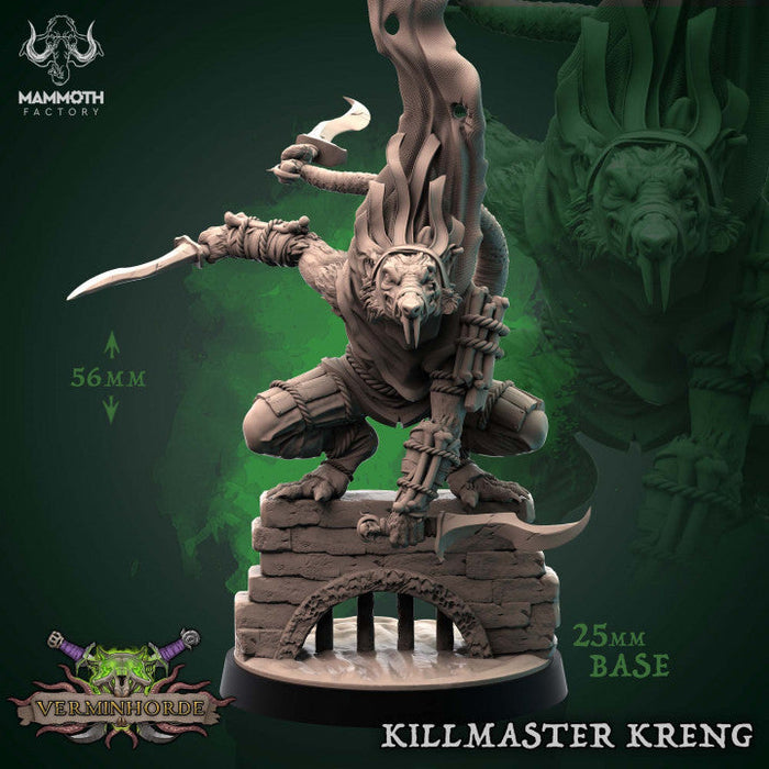 Killmaster Kreng | Verminhorde | Fantasy Miniature | Mammoth Factory TabletopXtra
