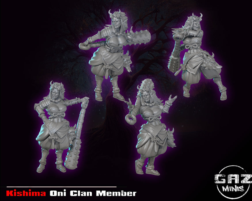 Kishima Oni Clan Woman (Pose Pack) | Oni Assault Miniatures | Fantasy Miniature | Gaz Minis TabletopXtra