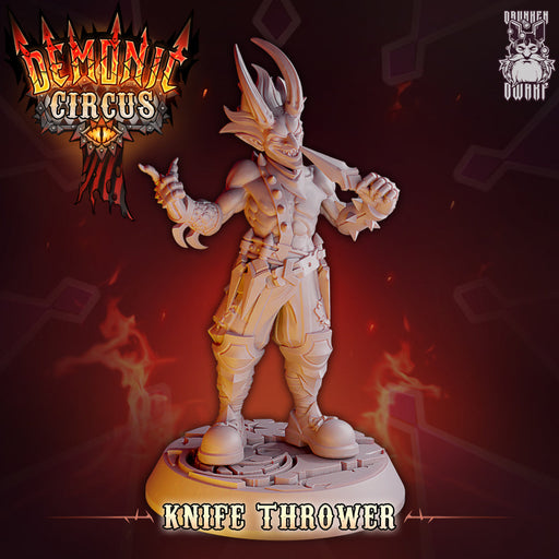 Knife Thrower | Demonic Circus | Fantasy Miniature | Drunken Dwarf TabletopXtra