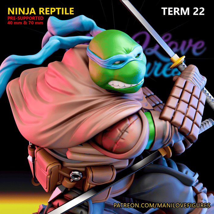 Ninja Reptile | Term 22 | Pin-Up Statue Fan Art Miniature Unpainted | Man I Love Figures