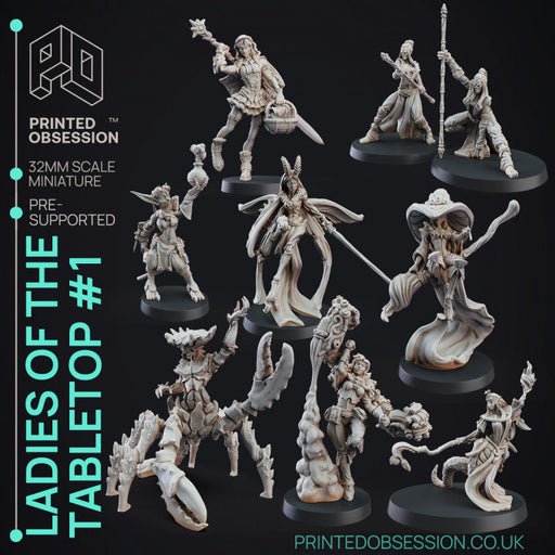 Ladies of the Tabletop Miniatures (Full Set) | Fantasy Miniature | Printed Obsession TabletopXtra