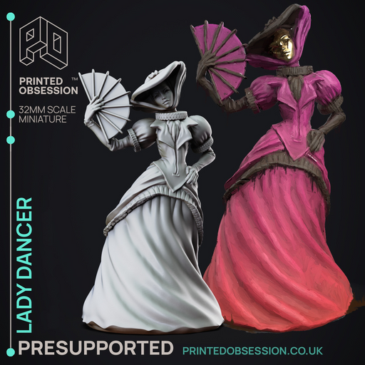Lady Dancer | The Lady of Pox | Fantasy Miniature | Printed Obsession TabletopXtra