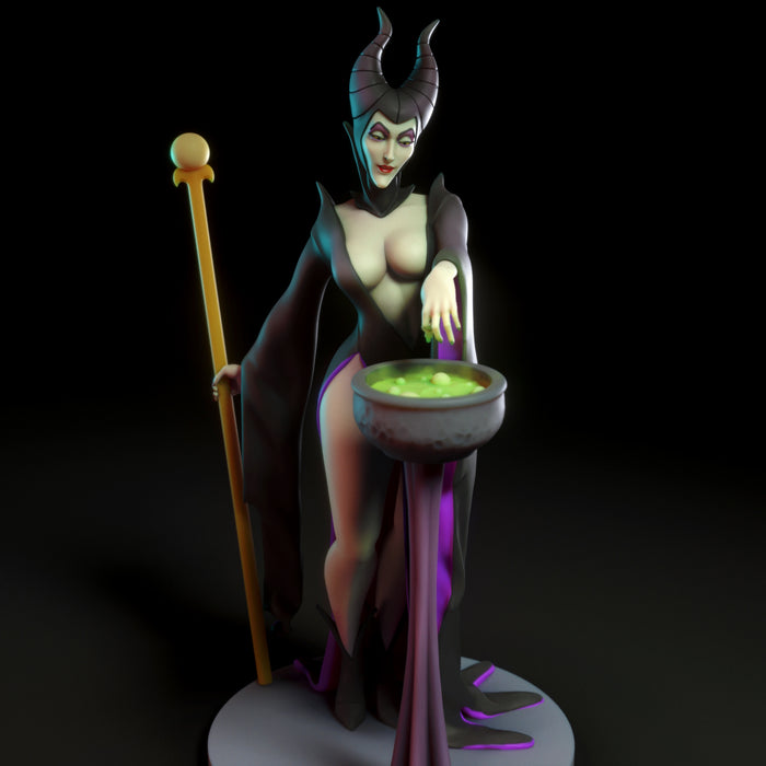 Maleficent | Pin-Up Statue Fan Art Miniature Unpainted | Torrida Minis