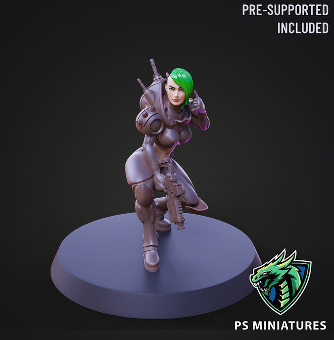 Mercenary C | Cyberpunk Mercenaries | Fantasy Miniature | PS Miniatures TabletopXtra