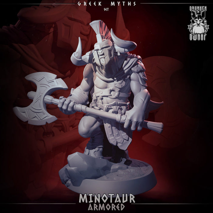 Minotaur Armoured | Greek Myths | Fantasy Miniature | Drunken Dwarf TabletopXtra