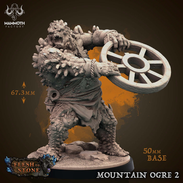 Mountain Ogre 2 | Flesh to Stone | Fantasy Miniature | Mammoth Factory TabletopXtra