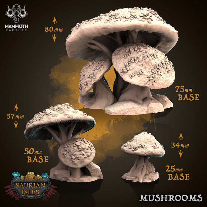 Mushroom Scenery | Saurian Isle | Fantasy Miniature | Mammoth Factory TabletopXtra
