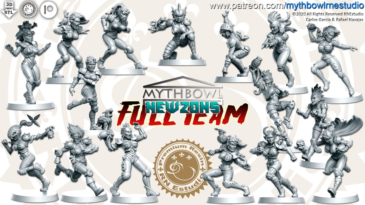 Newzons Miniatures (Full Team) | Mythbowl | Fantasy Miniature | RN Estudio TabletopXtra