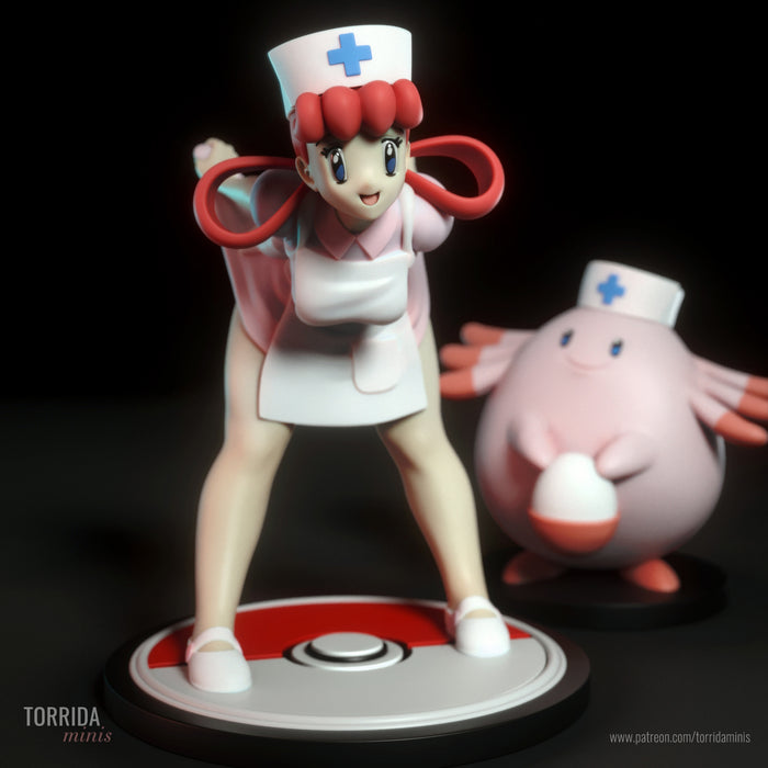 Nurse Joy | Pin-Up Statue Fan Art Miniature Unpainted | Torrida Minis