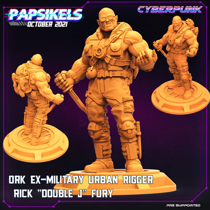 Ork Ex-Military Urban Rigger Rick Double J Fury | Bukunawa | Sci-Fi Miniature | Papsikels TabletopXtra