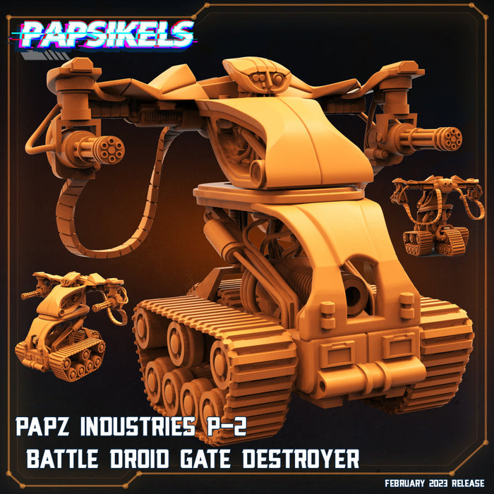 P-2 Battle Droid Gate Destroyer | Star Entrance | Sci-Fi Miniature | Papsikels TabletopXtra