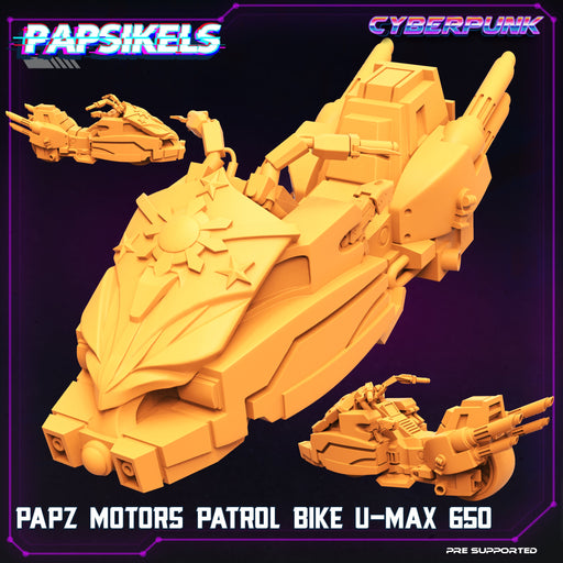 Papz Motors Patrol Bike U-Max 650 | Law Upholders | Sci-Fi Miniature | Papsikels TabletopXtra