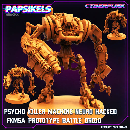 Psycho Killer Machine Battle Droid | Cyberpunk | Sci-Fi Miniature | Papsikels TabletopXtra