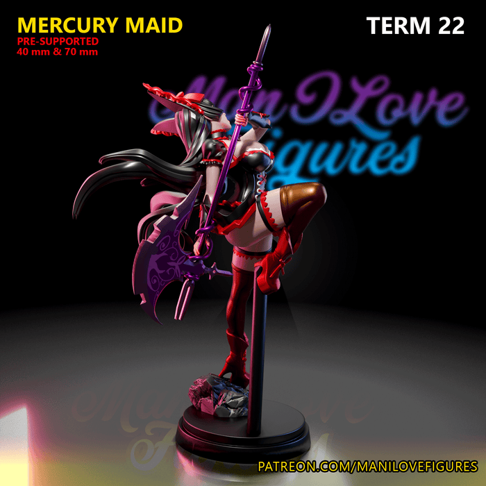 Mercury Maid | Term 22 | Pin-Up Statue Fan Art Miniature Unpainted | Man I Love Figures