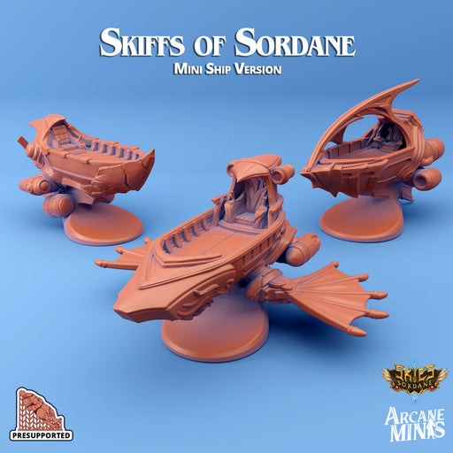 Racing Skiff Miniatures | Skies of Sordane | Fantasy Miniature | Arcane Minis TabletopXtra