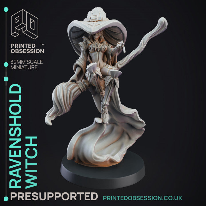 Ravenshold Witch | Ladies of the Tabletop | Fantasy Miniature | Printed Obsession TabletopXtra