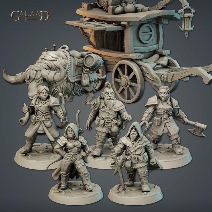 Dwarf Caravan Miniatures (Full Set) | Fantasy Miniature | Galaad Miniatures