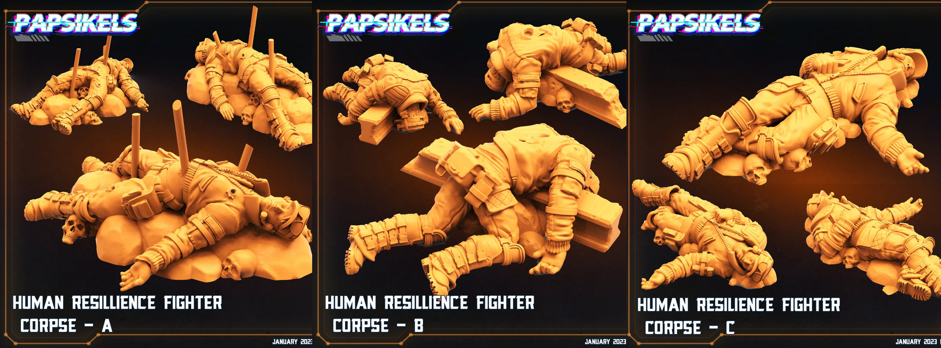 Resistance Fighter Corpse Miniatures | The Resistance | Sci-Fi Miniature | Papsikels TabletopXtra