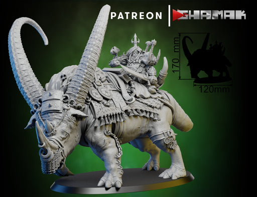 Rhino Rider Leader | Ogres | Fantasy Miniature | Ghamak TabletopXtra