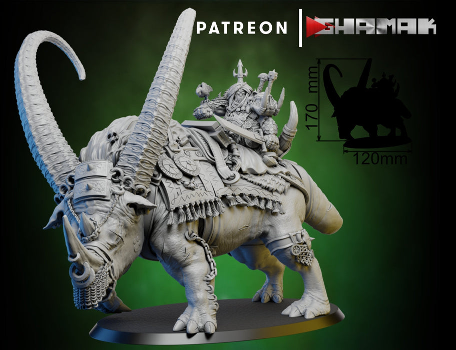 Rhino Rider Leader | Ogres | Sci-Fi Miniature | Ghamak TabletopXtra