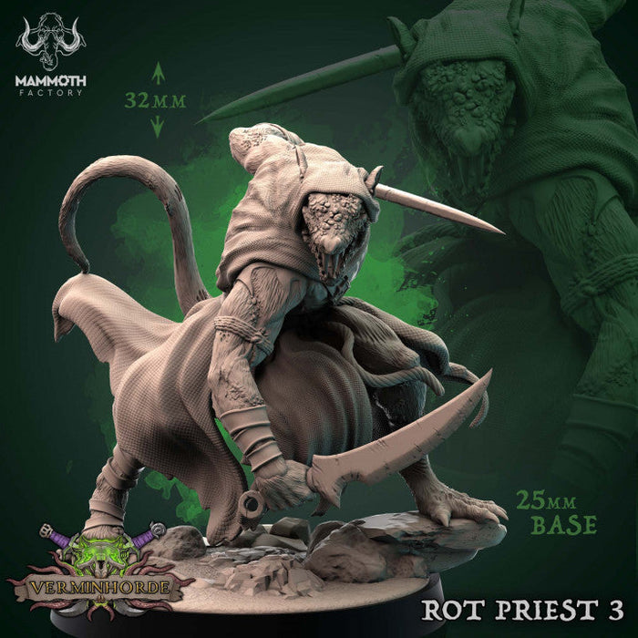 Rot Priest 3 | Verminhorde | Fantasy Miniature | Mammoth Factory TabletopXtra