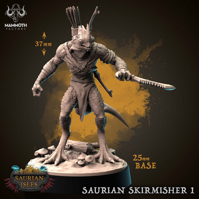 Saurian Skirmisher A | Saurian Isle | Fantasy Miniature | Mammoth Factory TabletopXtra